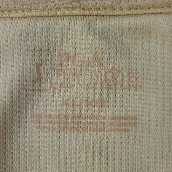 PGA Tour Men's Yellow Short Sleeve Golf Polo - Picture 2 of 11